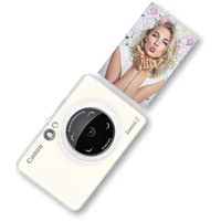Canon Zoemini S Sofortbildkamera Mini Fotodrucker digital 8 MP (Sucher, Ringblitz/ LED Blitz, Micro SD Kartenslot, Print App, ZINK-Druck tintenfrei, Sofortdruck, Fernauslöser) pearl white