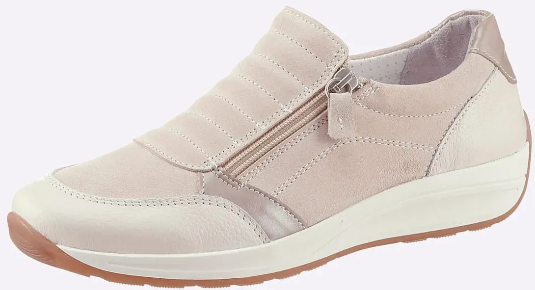 Slipper CASUAL LOOKS, Damen, Gr. 38, beige, Glattleder, Lackleder, Veloursleder, Schuhe Slipper
