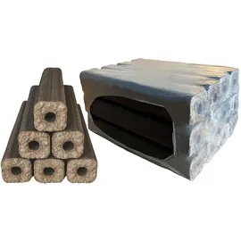 PINI Eichenholzbriketts 23 cm lang viereckig mit Zugloch 15 kg