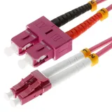 helos LWL Patchkabel LC/SC Duplex 50/125μm OM4 erikaviolett 1,0m