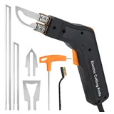 QUBEBU Heißdrahtschneider Styroporschneider Styrocutter mit geraden Klingen Heißschneider 300W, 220-240 in V, Elektrisch Heissschneidegerät mit 5 Klingen, 150 mm/250 mm, Schnelles Aufheizen in 3–5 Sekunden, effizientes Schneiden, 300W Hochleistungs-Heizsystem heizt sich. schwarz
