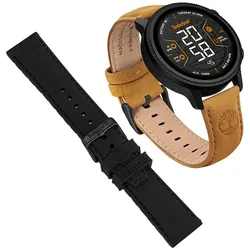 Smartwatch TIMBERLAND "TRAIL FORCE", braun (hellbraun), Smartwatches, Armbanduhr, Herrenuhr, Lederarmband, Bluetooth, Trinkerinnerung