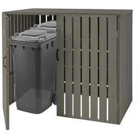 Mendler WPC-Mülltonnenverkleidung HWC-J28 2er-/4er grau