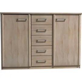 Wiemann Kombikommode 125 x 89 x 37 cm Beige (Eiche, sägerau)