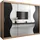 abiks möbel Schwebetürenschrank MADRYT 250 x 200 x 62 cm Schwarz