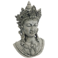 Beton-Buddha Büste, 20 x 12 x 29 cm, Grau