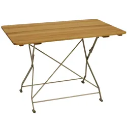 DEGAMO Klapptisch BAD TÖLZ 70x110cm rechteckig, Flachstahl verzinkt + Robinie