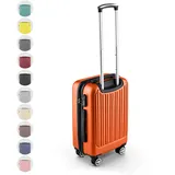 Easy Move ABS Hartschalenkoffer [ERGONOMISCH & SICHER] - Großer Trolley Koffer mit 360° Rädern, Zahlen Schloss - reisekoffer groß, hartschalenkoffer, Luggage (Orange, 54cm) *