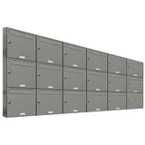 AL Briefkastensysteme 17 Fächer Premium Briefkasten Anlage A4, in RAL 9007 Aluminium Grau und wetterfest, Artikelnummer: 331P17EA6P9007