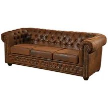 Massivmoebel24 Sofa 203x86x72 braun Chesterfield
