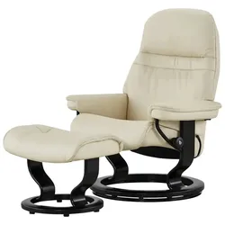 Stressless Relaxsessel mit Hocker Leder Sunrise M , creme , Maße (cm): B: 79 H: 103 T: 73.0