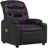 vidaXL Massagesessel 147 x 80,5 x 80 cm Schwarz Kunstleder mit Fernbedienung
