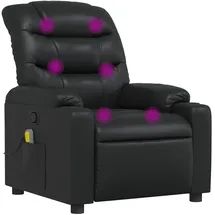 vidaXL Massagesessel 147 x 80,5 x 80 cm Schwarz Kunstleder mit Fernbedienung