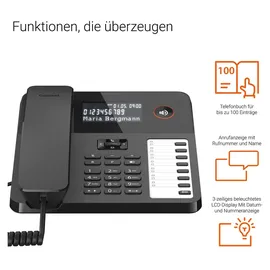 Gigaset Desk 600 schnurgebundenes Festnetztelefon schwarz
