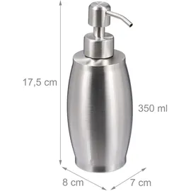 Relaxdays Seifenspender, 350 ml, Silber