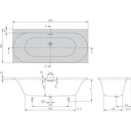 Villeroy & Boch Loop & Friends Rechteckbadewanne 80 x 180 cm (UCC180LOF2A2V01)