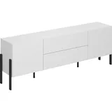 INOSIGN Lowboard »Jukon,Breite 200 cm, moderne grifflose TV-Kommode,2 Türen/2 Schubladen«, TV-Schrank mit viel Stauraum, TV-Board, push-to-open-Funktion, weiß