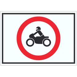 Aufkleber Verbot Krafträder Symbol A6 (105x148mm)