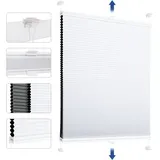 Sekey - Wabenplissee ohne Bohren Verdunkelung Rollo 100% verdunkelnd Blickdicht, Klemmfix, Aluminiumschiene, Zweiseitig wählbar in Weiß & Grau, 35 x