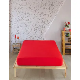 vency Spannbettlaken Jersey 180 x 200 cm Rot