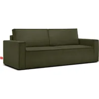 KONSIMO® 3-Sitzer Sofa NAPI mit Schlaffunktion, Modern, hergestellt in der EU, mit Bettkasten, Schlafsofa, höchste Qualität grün 228 cm x 89 cm x 101 cm
