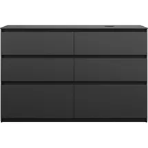Burgbad Lin20 Waschtischunterschrank inklusive Konsolenplatte, Beckenausschnitt rechts, 6 Auszüge, 1402x487x900mm, SGIG140RF5381, Farbe: Dunkelgrau Matt