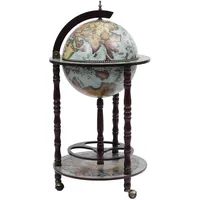 vidaXL Globus-Bar mit Flaschenregal 36 x 36 x 92 cm Blau
