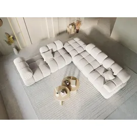 micadoni Pouf, Creme, Textil, cm, Hergestellt in Europa, Oeko-Tex®, Wohnzimmer, Hocker, Poufs