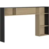 Gami Bücherregal Kopfteil zur Befestigung am Bett Naël 196 x 22 x 104 cm Schwarz