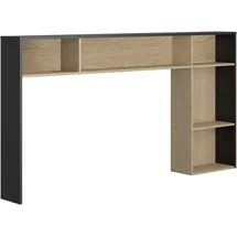 Gami Bücherregal Kopfteil zur Befestigung am Bett Naël 196 x 22 x 104 cm Schwarz