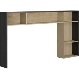 Gami Bücherregal Kopfteil zur Befestigung am Bett Naël 196 x 22 x 104 cm Schwarz