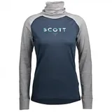 Scott Defined Merino High Neck Shirt Grau/Blau XS