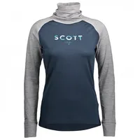 Scott High Neck Shirt Defined Merino light grey melange/dark blue XS