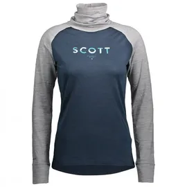 Scott Defined Merino High Neck Shirt Grau/Blau XS