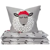 SCHIESSER Sippa Feinbiber Grau 135 x 200 cm + 80 x 80 cm