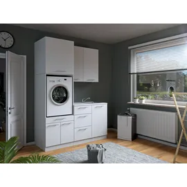laundreezy Mehrzweckschrank-Set 168 x 238 x 68 cm Weiß