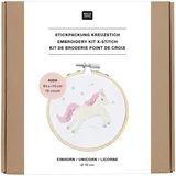 Rico Design Stickpackung Kreuzstich Mini Kit Einhorn