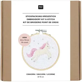 Rico Design Stickpackung Kreuzstich Mini Kit Einhorn