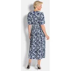GOLDNER Sommerkleid Blau/Weiß Geblümt 48