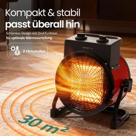 EMERIO Heizlüfter FH-128620 3000 W Schwarz/Rot