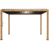 LECO Lamellenpergola DELUXE 3x4m Holzoptik