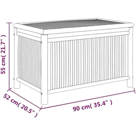 vidaXL Gartentruhe 90x52x55 cm Bambus
