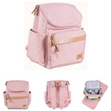 Cangaroo Kinderwagentasche Megan Rucksack Wickelunterlage Reißverschluss Henkel rosa