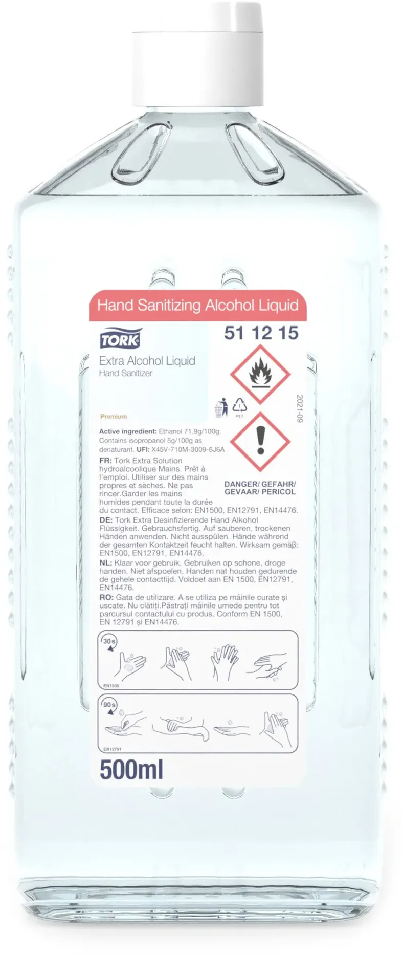 Tork 511215, 590214 Extra Desinfizierende Hand Alkohol Flüssigkeit 20 x 500 ml