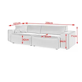KAWOLA Sofa RANI steingrau