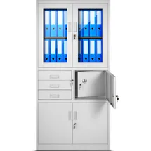 Jan Nowak C018S Aktenschrank 185 x 90 x 40 cm Grau