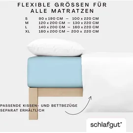schlafgut Premium Baumwolle 140 x 200 - 160 x 220 cm blue light
