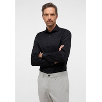 Eterna Slim Fit Cover Shirt in schwarz unifarben