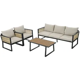 stilvora Gartenlounge Set 4-tlg. Beige
