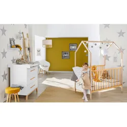 Schardt 2-tlg. Babyzimmer Venice mit Babybett Haus, weiss